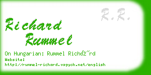 richard rummel business card